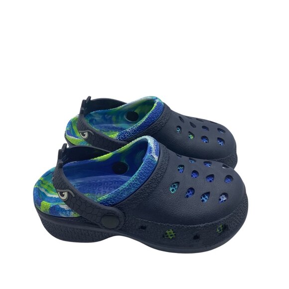 Capelli New York Navy Dragon Crocodile Clogs Strap Kid Child Size 10 - Picture 4 of 6